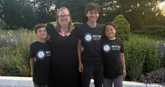 Kitty Washburn with her sons, from left, Zayne, 9, Antonio, 14, and Eric, 11