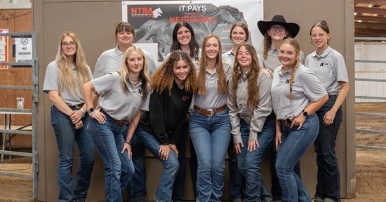 NCTA students attended the Nebraska Thoroughbred Breeders Association Auction at Fonner Park on October 7, connecting their work preparing two yearlings on campus with firsthand experience in the equine industry. Front Row, Left to Right: Jadynn Vandeventer, Karah Barnes, McKenna Lundvall, Madison Wilson, Gracie Thomas Back Row, Left to Right: Montanna Dietz, Stephanie Kincaid, Ava Schaal, Ellie Long, McKenzie Heil, Grace Porting