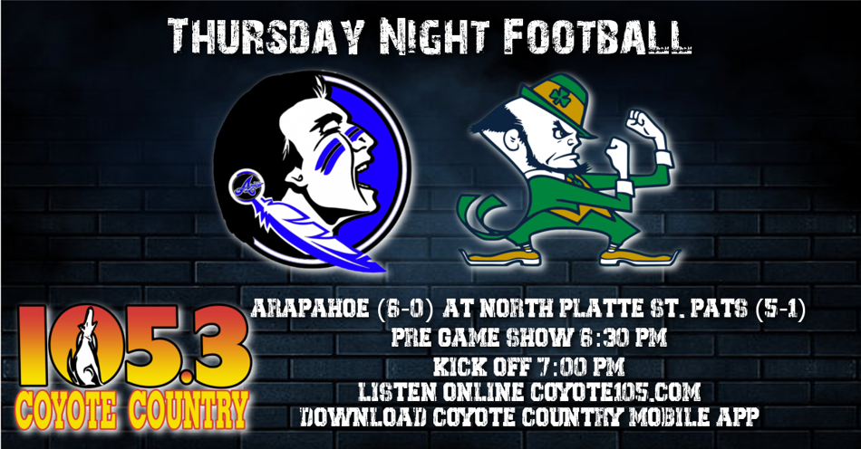 2024-10-17T18:30|North Platte St. Pats - Irish  Vs Arapahoe - Warriors|HS Football|KIOD